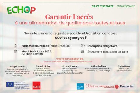 Save the date : Garantir l’accès à une alimentation de qualité pour toutes et tous Save the date : Garantir l’accès à une alimentation de qualité pour toutes et tous